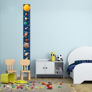 Outer Space Growth Chart for Kids, Baby Height Chart, Canvas Height Measuring Rulers for Boys Girls, Removable Growth Height Chart for Nursery Toddlers Child's Room Decor 79" x 7.9"- Planet, Astronaut