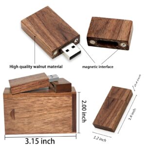 Wood USB Flash Drive with Wooden Gift Box TATMOHIK 16GB USB 3.0 Wedding Wood Flash Drive Box Walnut Wooden Thumb Drive for Keepsakes for Wedding/Birthday/Valentines Day