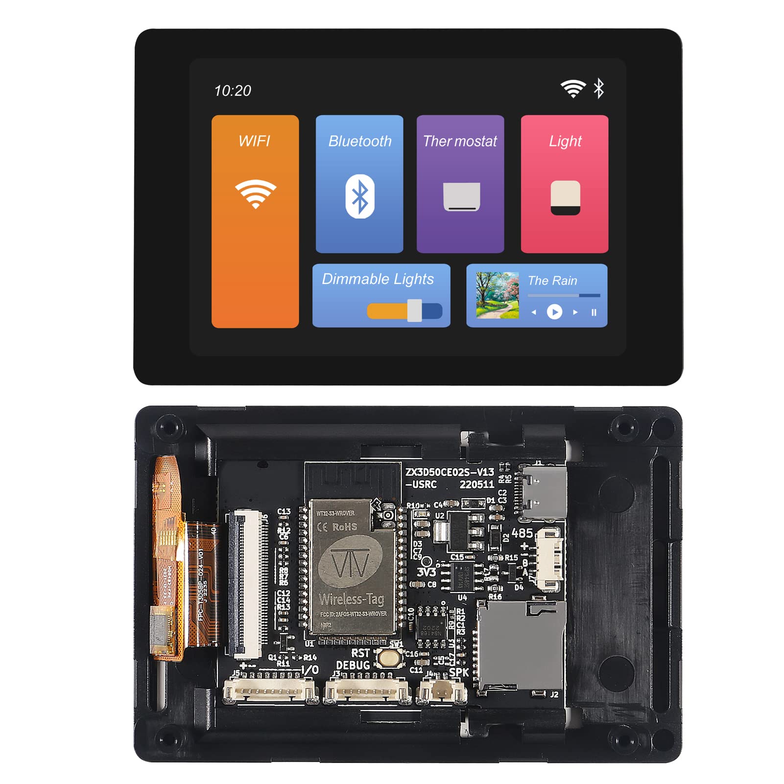 ESP32 Development Board WT32-SC01 Plus with 3.5in 320 * 480 Based on ESP32-WROVER-B Multi-Touch LCD Screen with GUI Firmware 4MB SPI Flash/8MB PSRAM, WiFi, BT, BLE MCU Module for Arduino