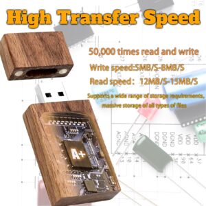 Wood Flash Drives 32GB Memory Stick TATMOHIK Wood USB Flash Drive High Speed USB 2.0 Wood USB Thumb Drive Bulk Jump Drives for Digital Date Storage，Zip Drive，USB Stick(1 Pack-Walnut Wood Shell