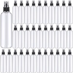 eccliy 32 pcs 8 oz spray bottles fine mist spray bottles clear empty plastic travel bottles refillable mist sprayer with spray cap for oils travel perfumes(transparent,clear)