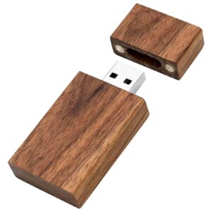 Wood Flash Drives 32GB Memory Stick TATMOHIK Wood USB Flash Drive High Speed USB 2.0 Wood USB Thumb Drive Bulk Jump Drives for Digital Date Storage，Zip Drive，USB Stick(1 Pack-Walnut Wood Shell