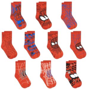 marvel spider man boys socks, 10-pack of decorative spiderman toddler socks, amazing legends socks for boys