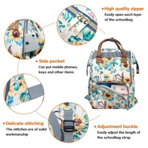 LIMHOO 4 in 1 Diaper Bag Backpack Set for Baby Girls Mom Large Capacity Waterproof Baby Care Bag Multi-Function Nappy Bag (Floral)