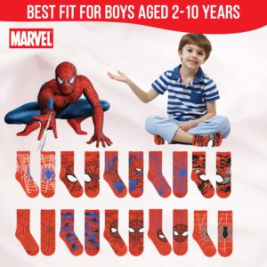 Marvel Spider Man Boys Socks, 10-Pack of Decorative Spiderman Toddler Socks, Amazing Legends Socks for Boys