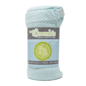 woombie organic baby swaddling blanket | lightweight baby swaddle for girls or boys| organic baby receiving blanket, mindful mint