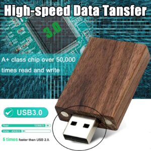 Wood USB Flash Drive with Gift Box (6.73"x6.73"x1.38") TATMOHIK 32GB USB 3.0 Wedding USB Memory for Storing Photos Walnut Wooden Thumb Drive for Keepsakes for Wedding, Birthday, Valentines Day