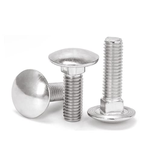 (2 pcs) 201 Stainless Steel Big Head Carriage Bolt,for Mechanical and Electrical and Other Metal Devices M10x35mm.