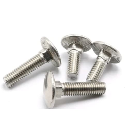 (2 pcs) 201 Stainless Steel Big Head Carriage Bolt,for Mechanical and Electrical and Other Metal Devices M10x35mm.