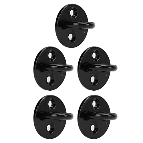 Stainless Steel Eye Plate, Enhanced Load Bearing Thickened 1 Piece Precise Casting Black 5Pcs Eye Plate for Concrete Ceiling for Ceiling Sandbags(8mm / 0.31in 4x40mm / 0.16x1.57in)