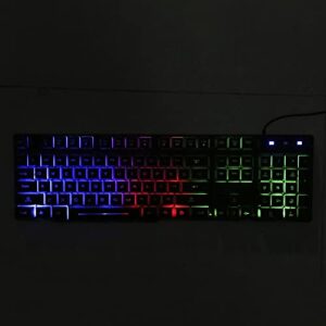 Janzoom USB Gaming Keyboard, 104 Keys Waterproof USB Computer Keyboard for Computer