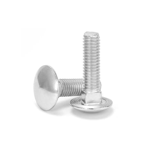 (2 pcs) 201 Stainless Steel Big Head Carriage Bolt,for Mechanical and Electrical and Other Metal Devices M10x35mm.