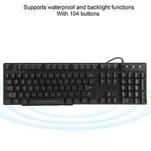 Janzoom USB Gaming Keyboard, 104 Keys Waterproof USB Computer Keyboard for Computer