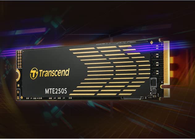 Transcend 1TB MTE250S NVMe Internal Gaming SSD Solid State Drive - Gen4 PCIe, M.2 2280 with Graphene Heatsink, Compatible with PS5, Up to 7,200MB/s - TS1TMTE250S