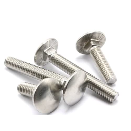 (2 pcs) 201 Stainless Steel Big Head Carriage Bolt,for Mechanical and Electrical and Other Metal Devices M10x35mm.