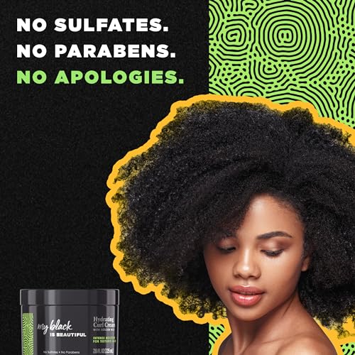 MY BLACK IS BEAUTIFUL Sulfate Free Hydrating Curl Cream for Curly and Coily Hair with Coconut Oil, Honey and Turmeric, 7.6 Fl Oz