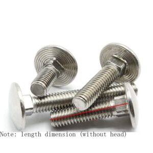 (2 pcs) 201 Stainless Steel Big Head Carriage Bolt,for Mechanical and Electrical and Other Metal Devices M10x35mm.