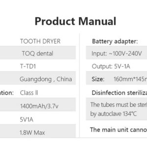 Tooth Dryer Warm Air Drying Machine with 2 Nozzles for Orthodontics