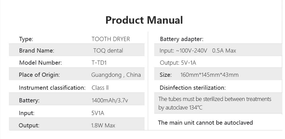 Tooth Dryer Warm Air Drying Machine with 2 Nozzles for Orthodontics