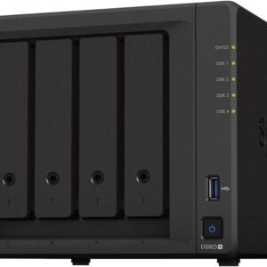 Synology DS923+ 4-Bay Diskstation NAS (AMD Ryzen™ 4 Threads R1600 Dual-Core 4GB Ram 2xRJ-45 1GbE LAN-Port)