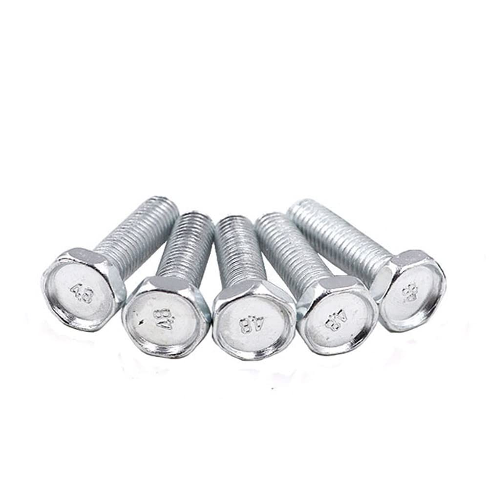 10 PCS Full Teeth Carbon Steel Plating White Zinc Outer Hexagonal Concave Head Bolt, for Mechanical Accessories Or Fasteners Etc.M10x150mm