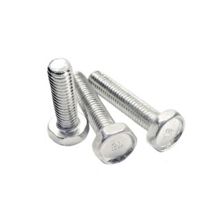 10 pcs full teeth carbon steel plating white zinc outer hexagonal concave head bolt, for mechanical accessories or fasteners etc.m12x150mm