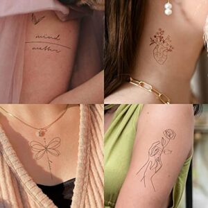 Esland Realistic Temporary Tattoos Healing Process Self Growth Mental Health Self Love Tattoo Stickers for Women