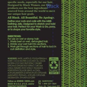 MY BLACK IS BEAUTIFUL Defining Jelly for Curly and Coily Hair with Coconut Oil, Honey and Turmeric, Curl Defining Cream, Curl Gel, 10.1 Fl Oz