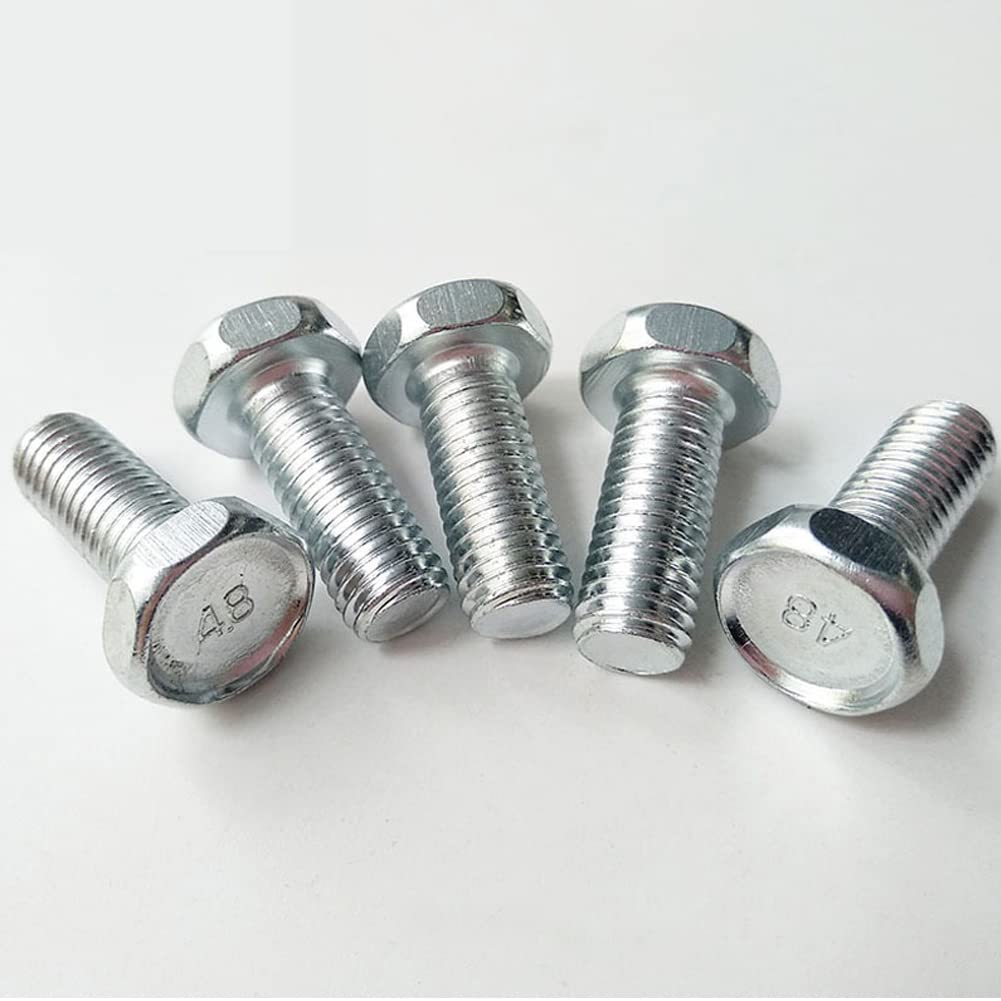 10 PCS Full Teeth Carbon Steel Plating White Zinc Outer Hexagonal Concave Head Bolt, for Mechanical Accessories Or Fasteners Etc.M12x150mm