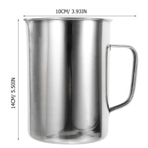 Hemobllo Stainless Steel Beaker, Lab Graduated Beaker with Handle Chemistry Lab Cups Scientific Laboratory Supplies for Liquids Solids (1000ml)