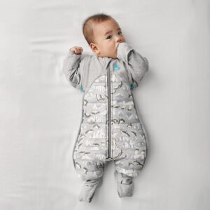 Love to Dream Swaddle UP Transition Suit Extra Warm 3.5 TOG, Grey, Large, 19-24 lbs, Patented Zip-Off Wings & Self-Soothing Wings, Gently Help Baby Safely Transition from Being Swaddled to Arms Free