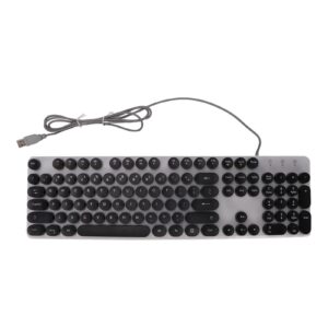 Dilwe H300 Mechanical Gaming Keyboard, 104 Keys USB Wired Computer Keyboard, RGB Backlit PC Gaming Keyboard for Windows 7, 8, 10, 11(Black)