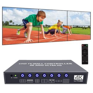 iseevy 4k uhd video wall controller 2x3 3x2 2x2 tv wall processor support 3840x2160@30 hdmi input for 6 tv splicing display