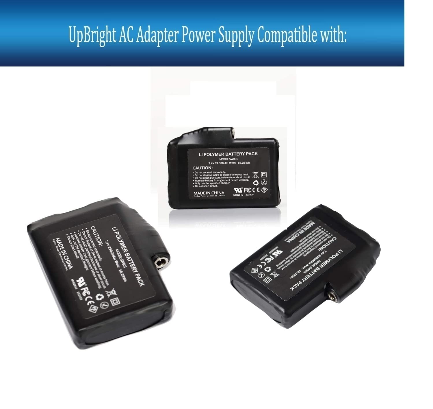 UpBright 8.4V AC/DC Adapter Compatible with LiPolymer Battery Pack 7.4V Rechargeable SWB01 2200mAh 16.28Wh SWB03 3000mAh 22.2Wh SWB07 4400mAh 32.56Wh Li-Polymer 8.4VDC 1A Power Supply Cord Charger PSU