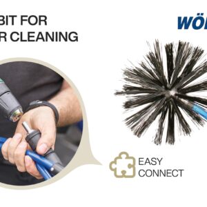 Wohler Rotary Brush M10-10' | Air Duct & Dryer Vent Cleaning Tool | Drill Powered | Easy Operation | for Residential & Commercial Use | Incl. Brush Head