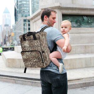 ALAZA Leopard Print Cheetah Animal Diaper Bag Backpack Multifunction Travel Back Pack Large Capacity Bag