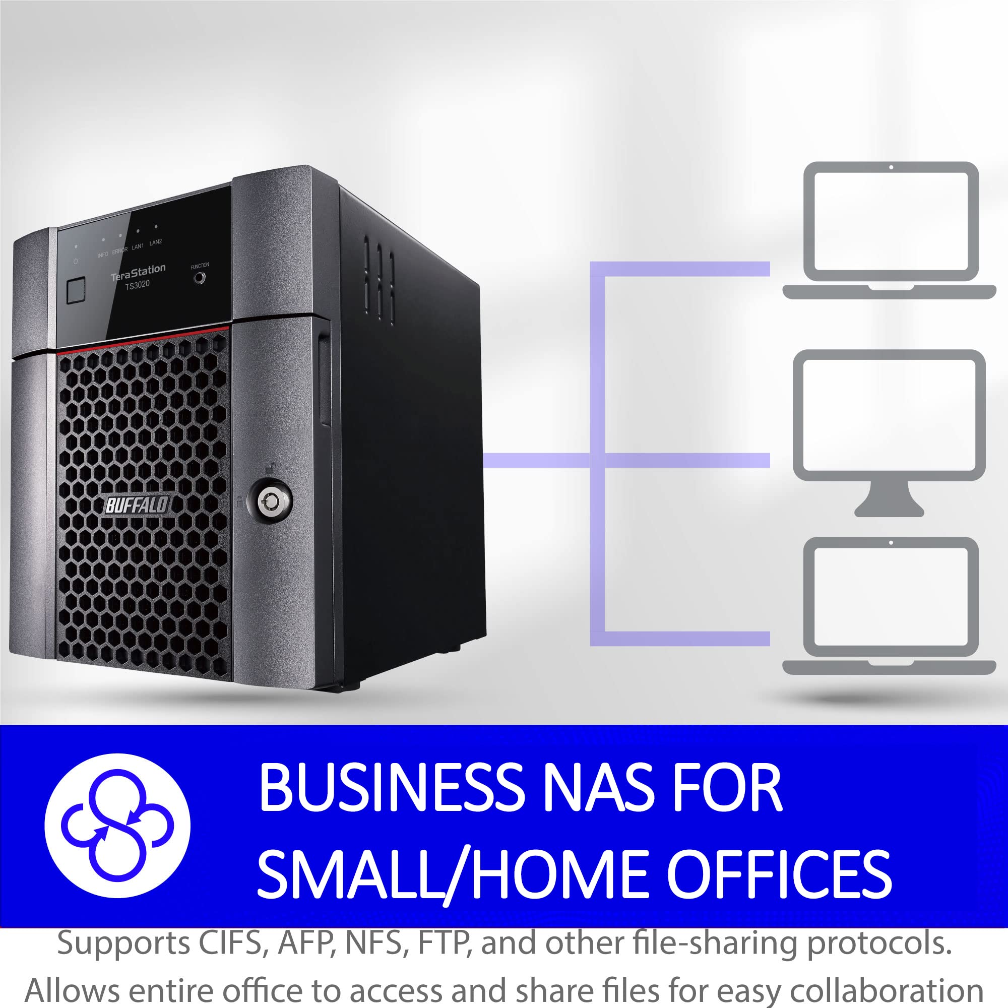 BUFFALO TeraStation Essentials 4-Bay Desktop NAS 16TB (4x4TB) with HDD Hard Drives Included 2.5GBE / Computer Network Attached Storage/Private Cloud/NAS Storage/Network Storage/File Server