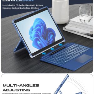 INFILAND Microsoft Surface Pro 11 AI/10/9 5G Case 13 Inch 2022, Full Crystal Clear [Anti-Yellowing] All-in-one Protection Shell Cover, Work with Type Cover Keyboard & Surface Slim Pen 2, Bayer Clear