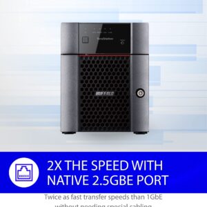 BUFFALO TeraStation Essentials 4-Bay Desktop NAS 16TB (4x4TB) with HDD Hard Drives Included 2.5GBE / Computer Network Attached Storage/Private Cloud/NAS Storage/Network Storage/File Server