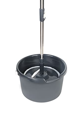 Grand Automatic Lifting Dry and Wet Spin mop and Bucket Gray