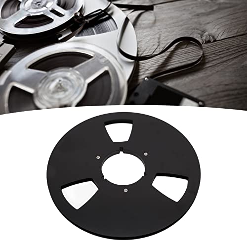 14 10 Inch Empty Tape Reel 3 Holes Easy Use Empty Disc Opening Machine Parts Recording Tape Reel Aluminum Alloy Universal for Accessory (Black)