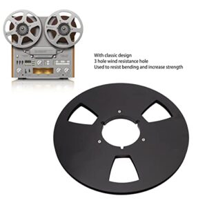 14 10 Inch Empty Tape Reel 3 Holes Easy Use Empty Disc Opening Machine Parts Recording Tape Reel Aluminum Alloy Universal for Accessory (Black)