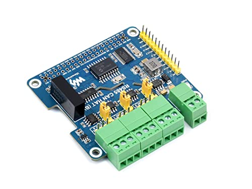 2-Channel RS485 and 1-Channel CAN Expansion Board Isolated RS485 CAN HAT (B) for Raspberry Pi 4B/3B+/3B/2B/B+/A+/Zero W/Zero WH,Multiple Protection Circuits,SPI Communication