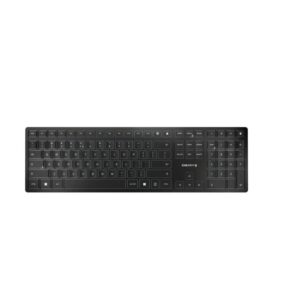 cherry kw 9100 slim wireless keyboard rechargeable with sx scissor mechanism, silent keystroke quiet typing with thin design for work or home office.