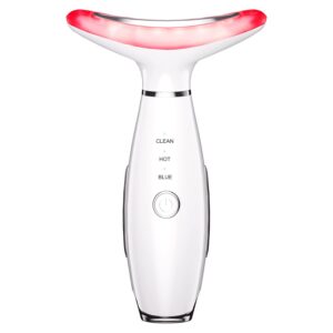 3-in-1 Beauty Massager for Face and Neck, Based on Triple Action LED, Thermal, and Vibration Technologies for Skin Care,Improve,Firm,Tightening and Smooth