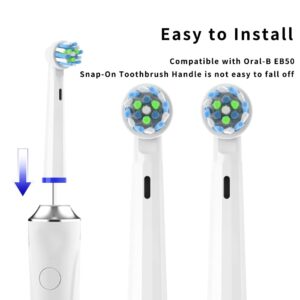 YMPBO Replacement Heads for Oral B Braun Toothbrush EB50 Cross Action [Safe Non-Metallic], 8 PCS Heads and Universal Stand Holder, Extra Soft Bristles for Gum Care and Plaque Removal