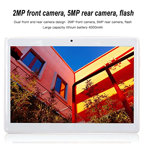 Dual Camera Tablet Silver Tablet 4000mAh Lithium Battery Front 2MP Rear 5MP 2GB RAM 32GB ROM Aluminum Alloy IPS HD Photo Touch Screen (US Plug)