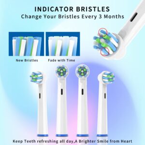 YMPBO Replacement Heads for Oral B Braun Toothbrush EB50 Cross Action [Safe Non-Metallic], 8 PCS Heads and Universal Stand Holder, Extra Soft Bristles for Gum Care and Plaque Removal