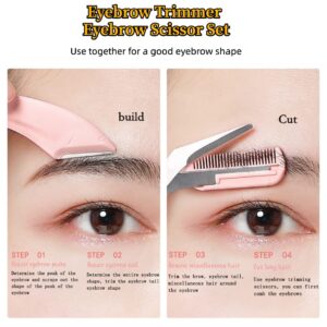 Eyebrow Trimmer Set 6PCS Eyebrow Scissors with Comb Stainless Steel Eyebrow Razor Eyebrow Eyelash Hair Removal Accessories for Women Men