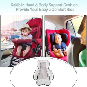 KAKIBLIN 3 in 1 Baby Stroller Seat Cushion, Toddler Car Seat Pad Baby Head Pillow Neck Support Cushion for Newborn and Toddler, Grey